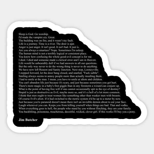 Jim Butcher Quotes Sticker by qqqueiru